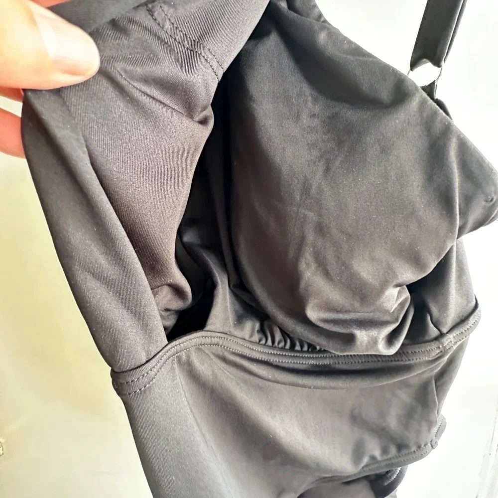 NWT - MICHAEL Michael Kors High Neck One Piece Swimsuit - Solids Black Size 8